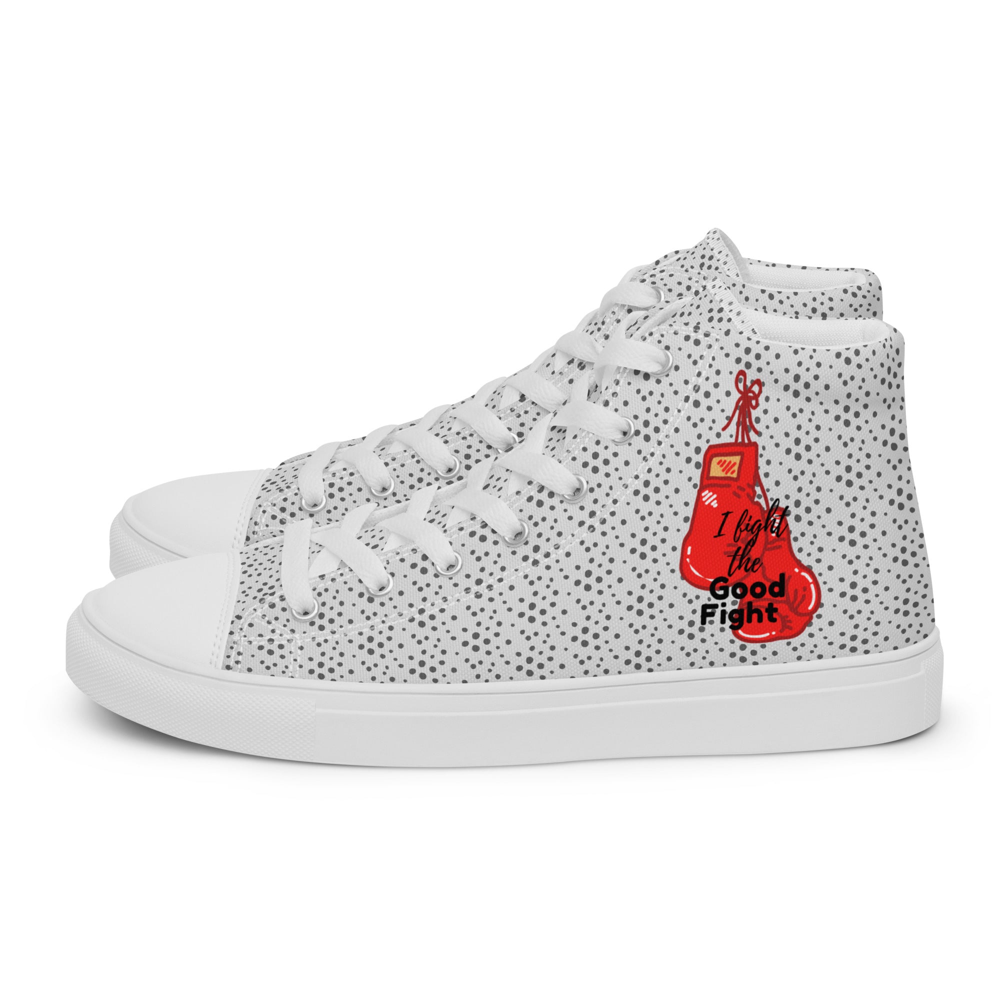 Fight the Good Fight Women’s high top canvas shoes